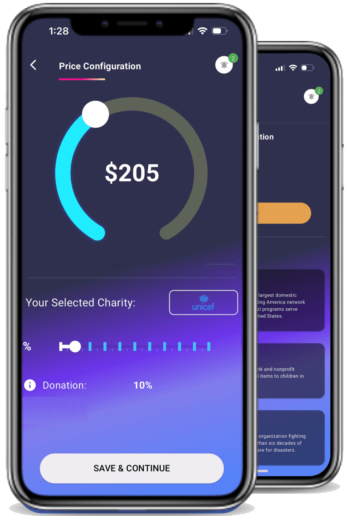 Mobile App, Donation Screen